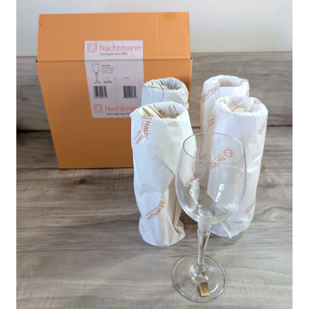Nachtmann Pallina White Wine Large Fine Crystal Glasses Set of 5 - 24 % Lead